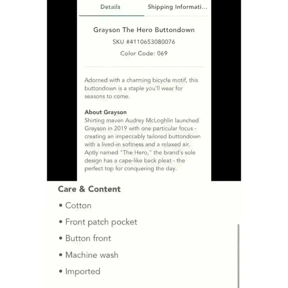 Athropologie Grayson The Hero Button-down Size XS - Picture 10 of 11